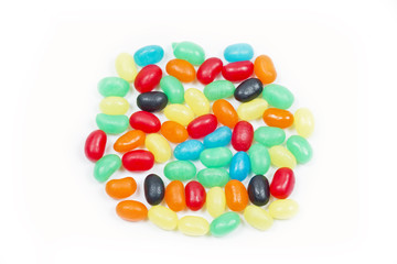 Jelly beans on white
