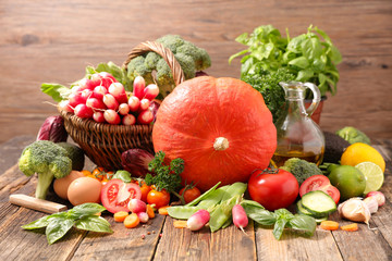 assorted raw vegetable