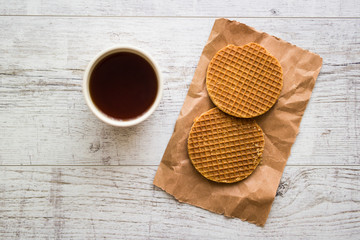 Stroopwafels / Caramel Dutch Waffles with tea or coffee.