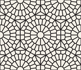 Vector Seamless Black And White Geometric Lace Grid Pattern