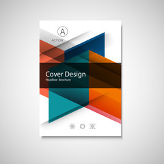 Cover design for Annual Report, Catalog or Magazine, Book or Brochure. Vector template with geometry elements