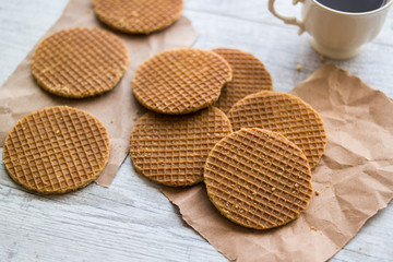 Stroopwafels / Caramel Dutch Waffles with tea or coffee.