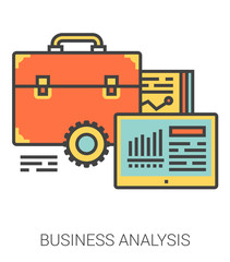 Business analysis line icons