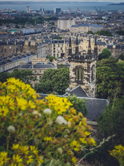 Aerial view over the Leith district of Edinburgh