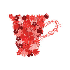 Mug from red flowers