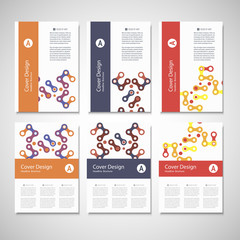 Brochures design templates. Vector pattern with abstract figures
