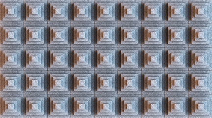 Abstract background made by small stone pyramids. 3D rendering.
