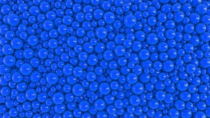 A mass of blue balls. 3D rendering. Abstract background.