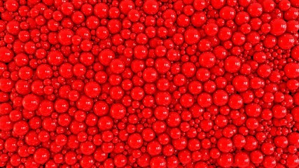 A mass of red balls. 3D rendering. Abstract background.