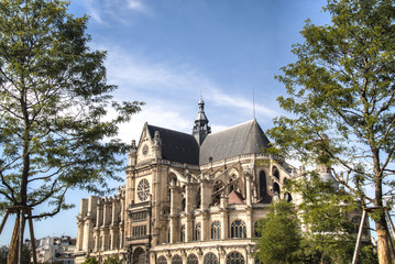 Saint Eustache church near the Jardin Nelson Mandela and Les Halles in Paris, France
