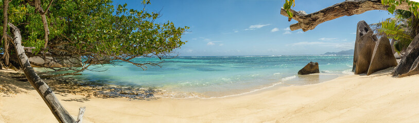 Beautiful Seychelles beach at La Digue