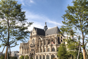 Saint Eustache church near the Jardin Nelson Mandela and Les Halles in Paris, France
