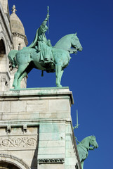 Statues équestres de l'église du Sacré-Coeur à Paris, France