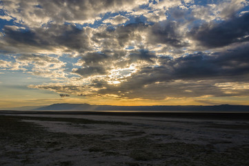 Fototapeta na wymiar Clouds at sunset at Lake Eyasi, Tanzania