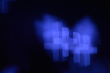 Blue bokeh cross lights