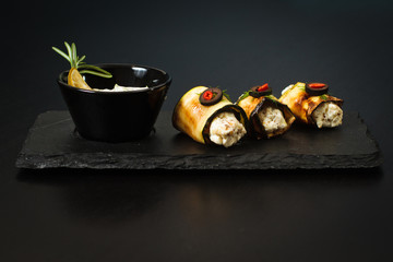 Eggplant with Mozzarella and sauce