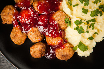 Meatballs and mashed potatoes