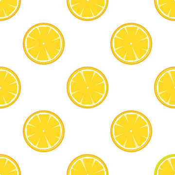 Lemon abstract seamless pattern on white background
