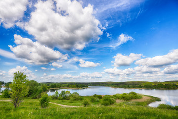 river and blue sky