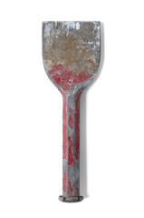 A heavy duty metal chisel isolated on a white background