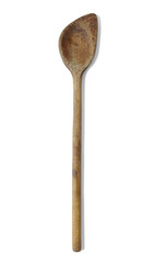 A wooden baking spoon isolated on a white background