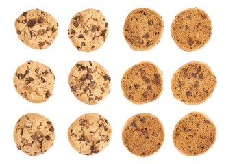 Pile of cookies isolated over the white background