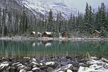 Lake O'Hara cabins, Yoho National Park, British Columbia, Canada.