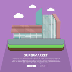 Supermarket Web Template in Flat Design