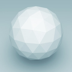 Abstract White Poligon Sphere Icon