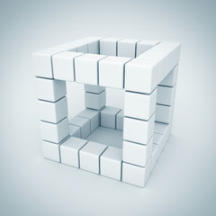 Abstract White Cubes Shape Icon