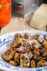 Delicious mushrooms salad
