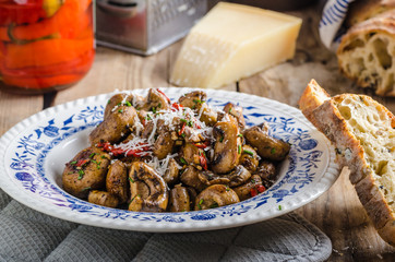 Delicious mushrooms salad