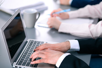 Group of business people working together in office