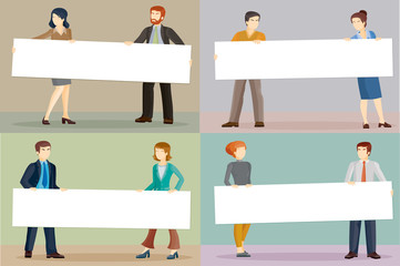 Set of vector flat headlines