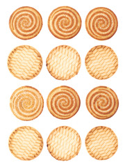Set of cookies isolated over the white background