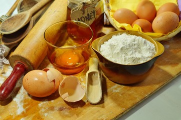 products for baking cookies and cakes, preparation for baking
