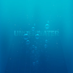 underwater landscape with bubbles 