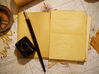 Ship's journal and navigational equipment