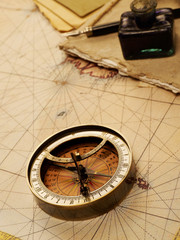 Fototapeta na wymiar Navigational compass
