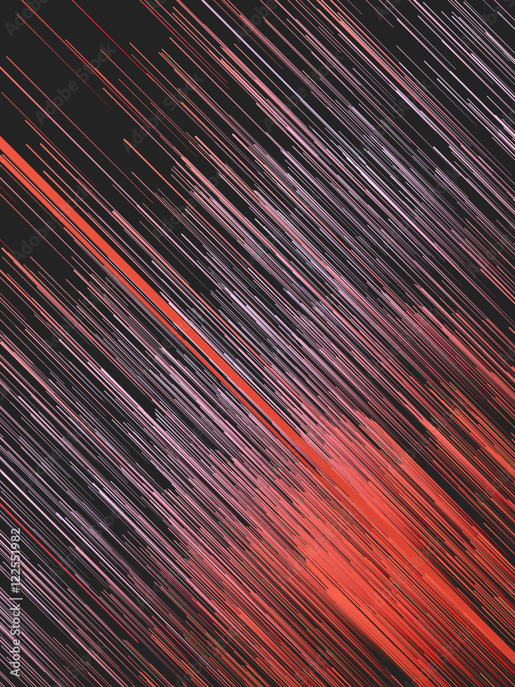 Poster Digital diagonal red lines abstract background. 3d rendering
