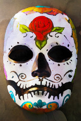 Watercolor Day of the dead mask