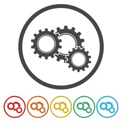 Gears icon, vector illustration. Flat design style 