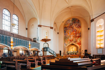 Interior Of Sofia Kyrka , Sofia Church, In Stockholm, Sweden