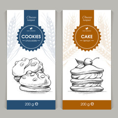 Vector set of templates packaging sweets