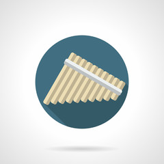 Panpipes round flat color vector icon