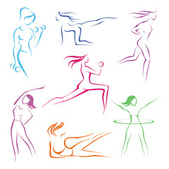 Fitness ans sport girls icons 