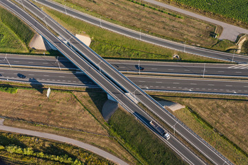 aerial view of highway