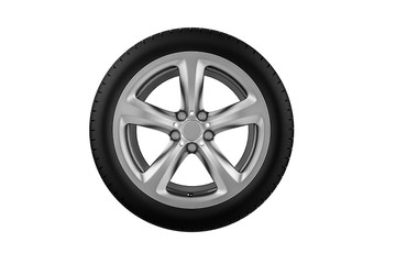 Obraz premium Car wheel. Isolated on white background