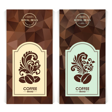 Vector set of templates packaging coffee