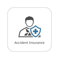 Accident Insurance Icon. Flat Design.